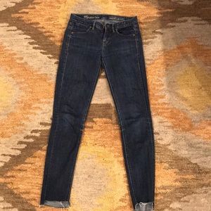 Madewell skinny skinny step raw hem